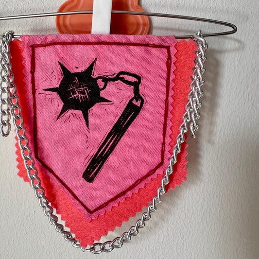 MINI PENNANT FLAG WALL HANGING | Medieval Flail - Pulp & Thread