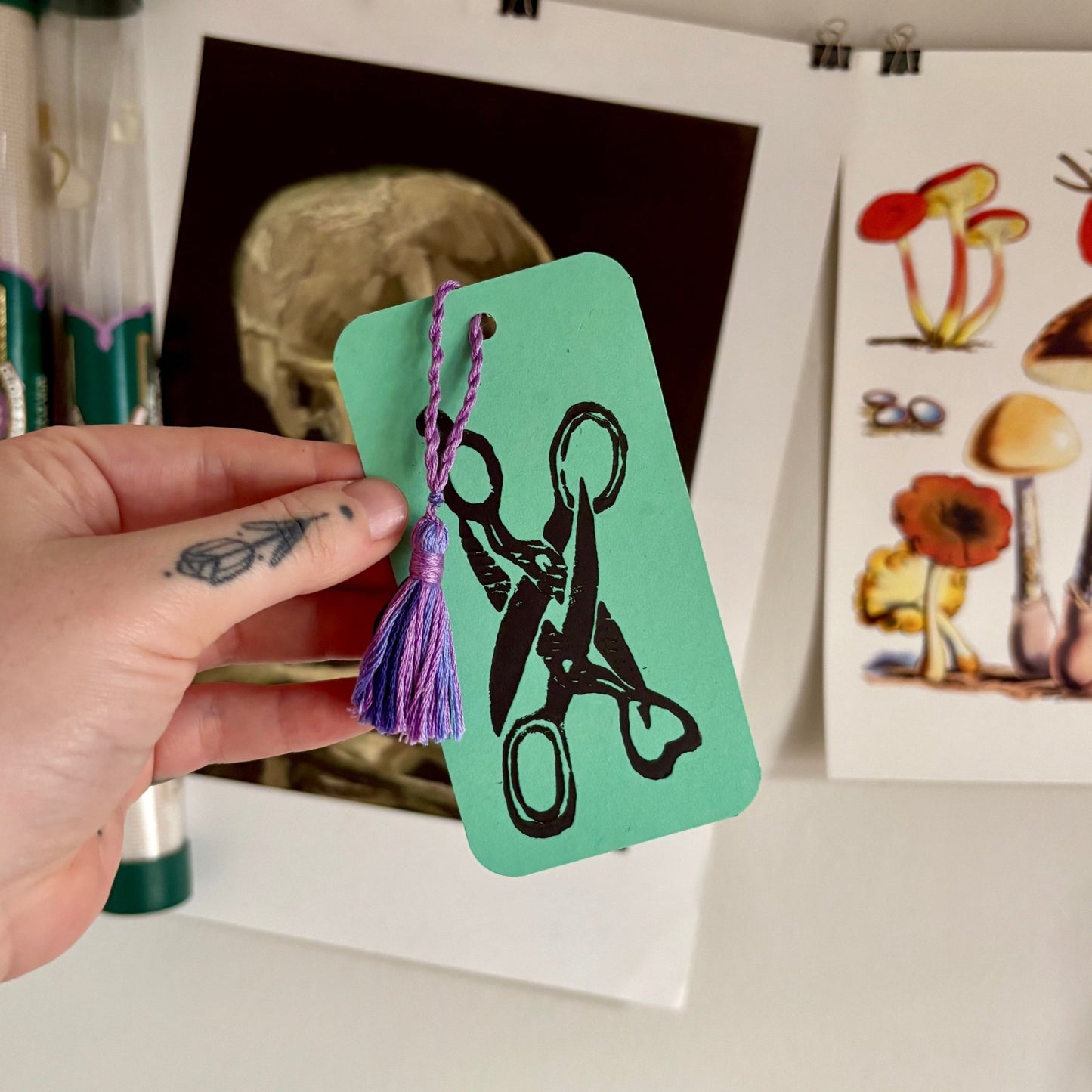 LINO PRINTED BOOKMARK | Scissoring - Pulp & Thread