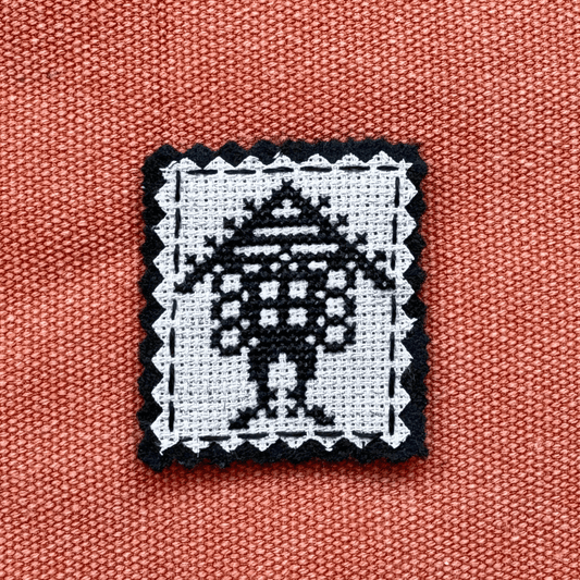 TEXTILE PATCH - Fabric + Cross Stitch | Baba Yaga Mini - Pulp & Thread