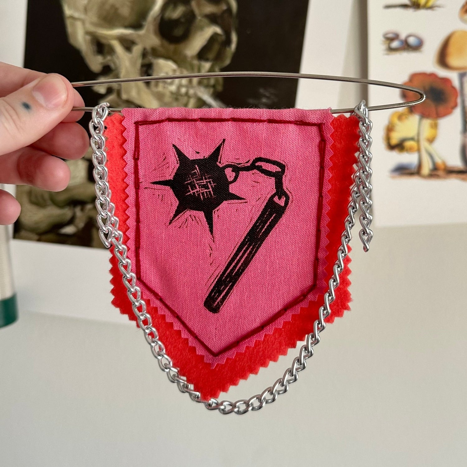 MINI PENNANT FLAG WALL HANGING | Medieval Flail - Pulp & Thread