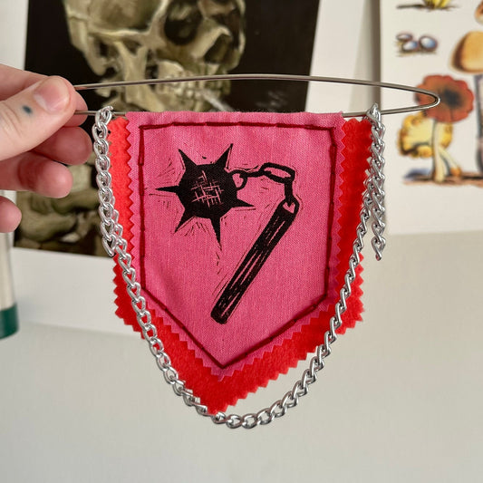 MINI PENNANT FLAG WALL HANGING | Medieval Flail - Pulp & Thread