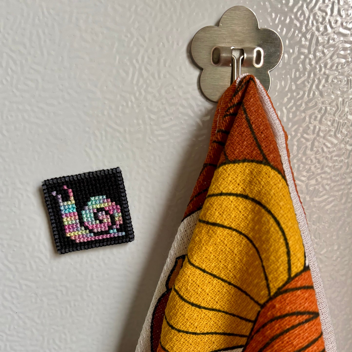 CROSS-STITCH | Mini Cross Stitch Magnet - Disco Snail