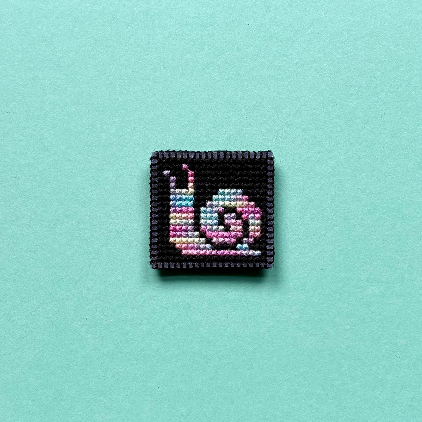 CROSS-STITCH | Mini Cross Stitch Magnet - Disco Snail