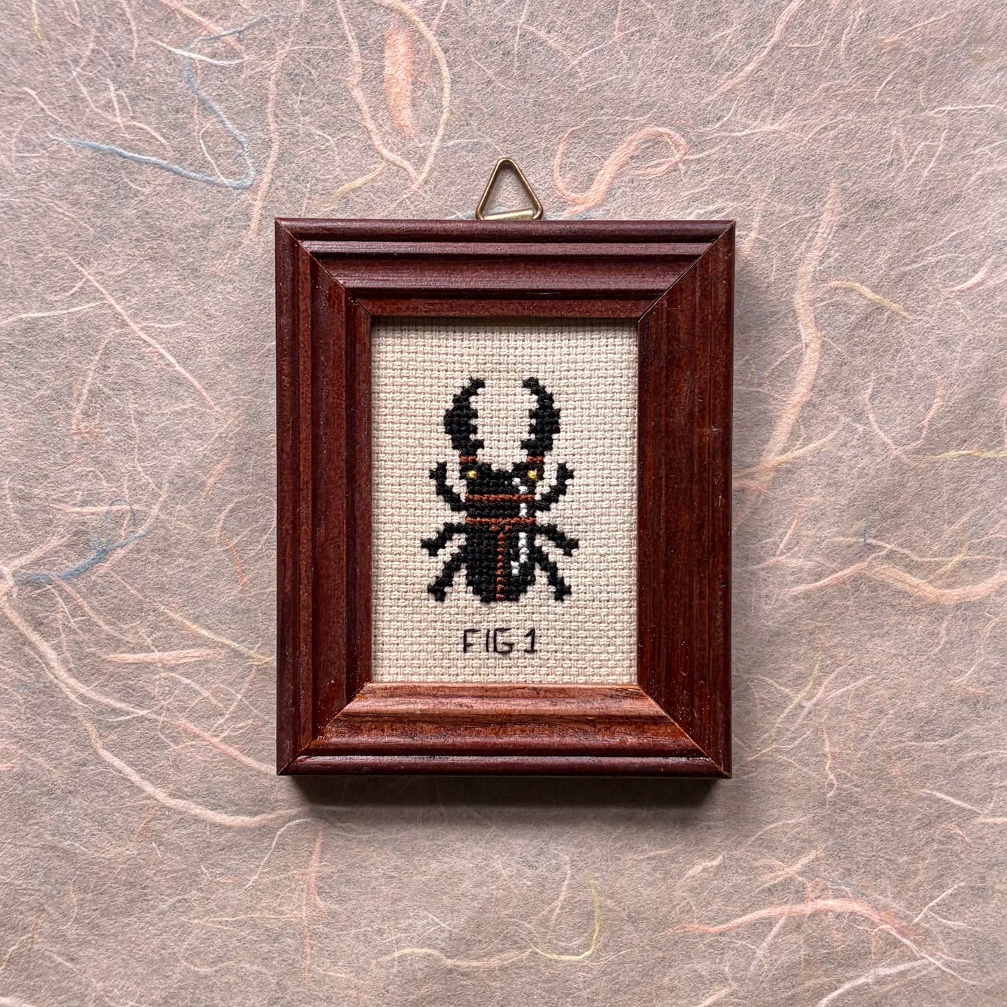 CROSS-STITCH | Mini Framed Cross Stitch - Stag Beetle