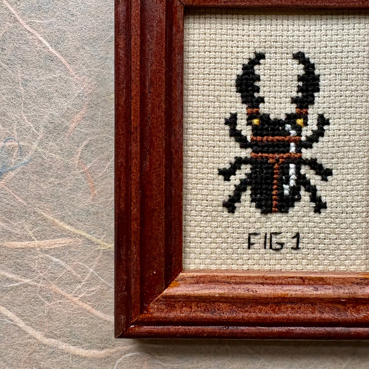 CROSS-STITCH | Mini Framed Cross Stitch - Stag Beetle