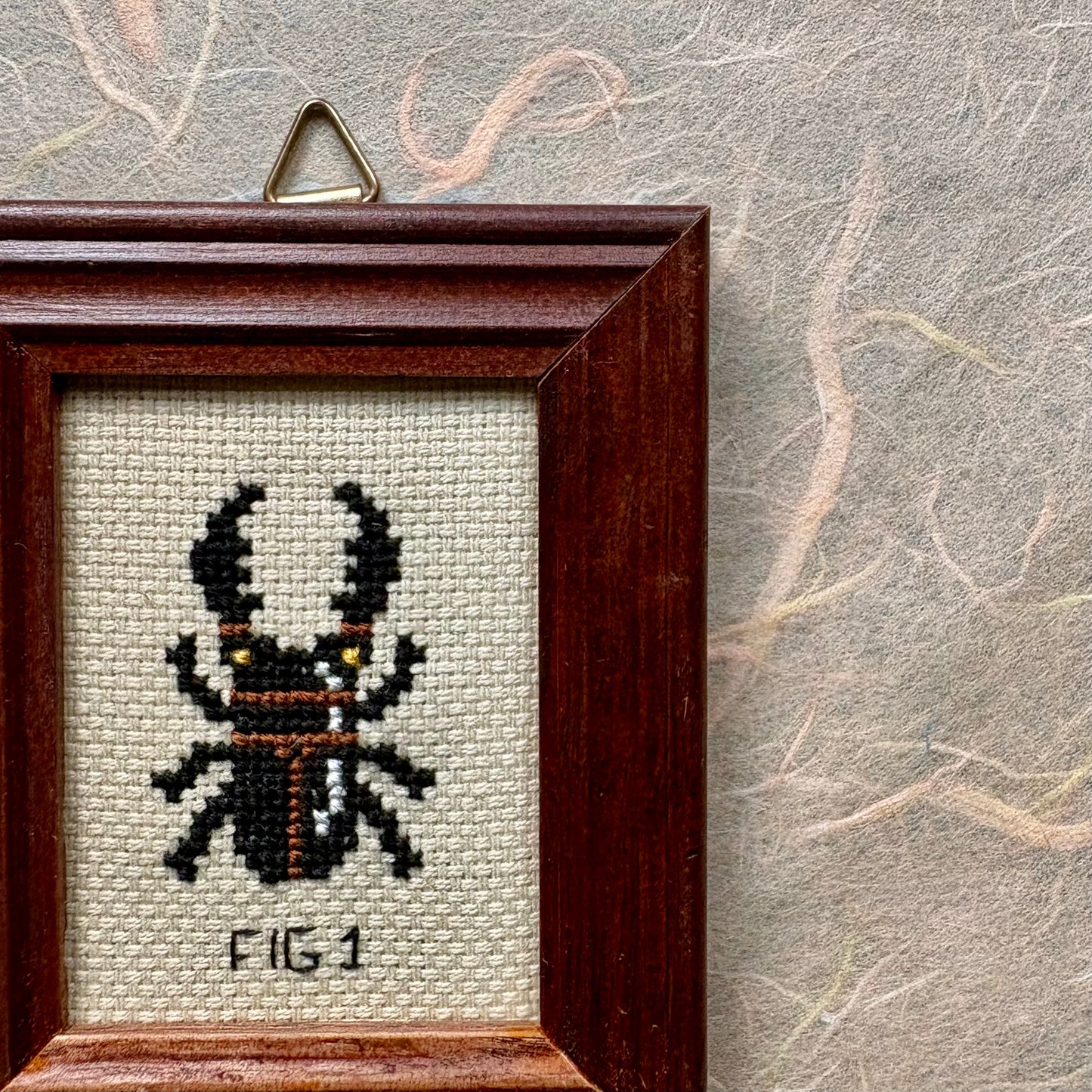 CROSS-STITCH | Mini Framed Cross Stitch - Stag Beetle