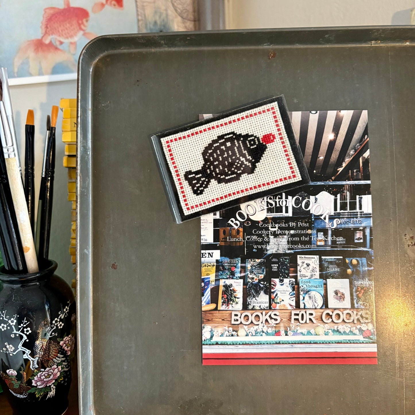 CROSS-STITCH MAGNET | Soy Sauce Fish