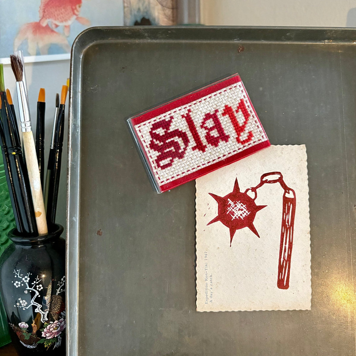 CROSS-STITCH MAGNET | Slay - Pulp & Thread