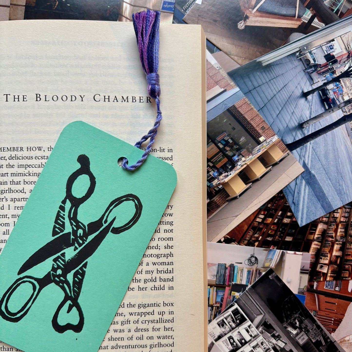 LINO PRINTED BOOKMARK | Scissoring