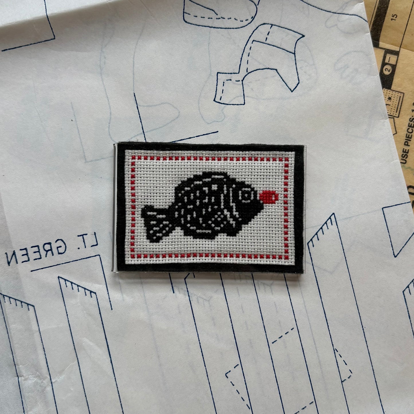 CROSS-STITCH MAGNET | Soy Sauce Fish