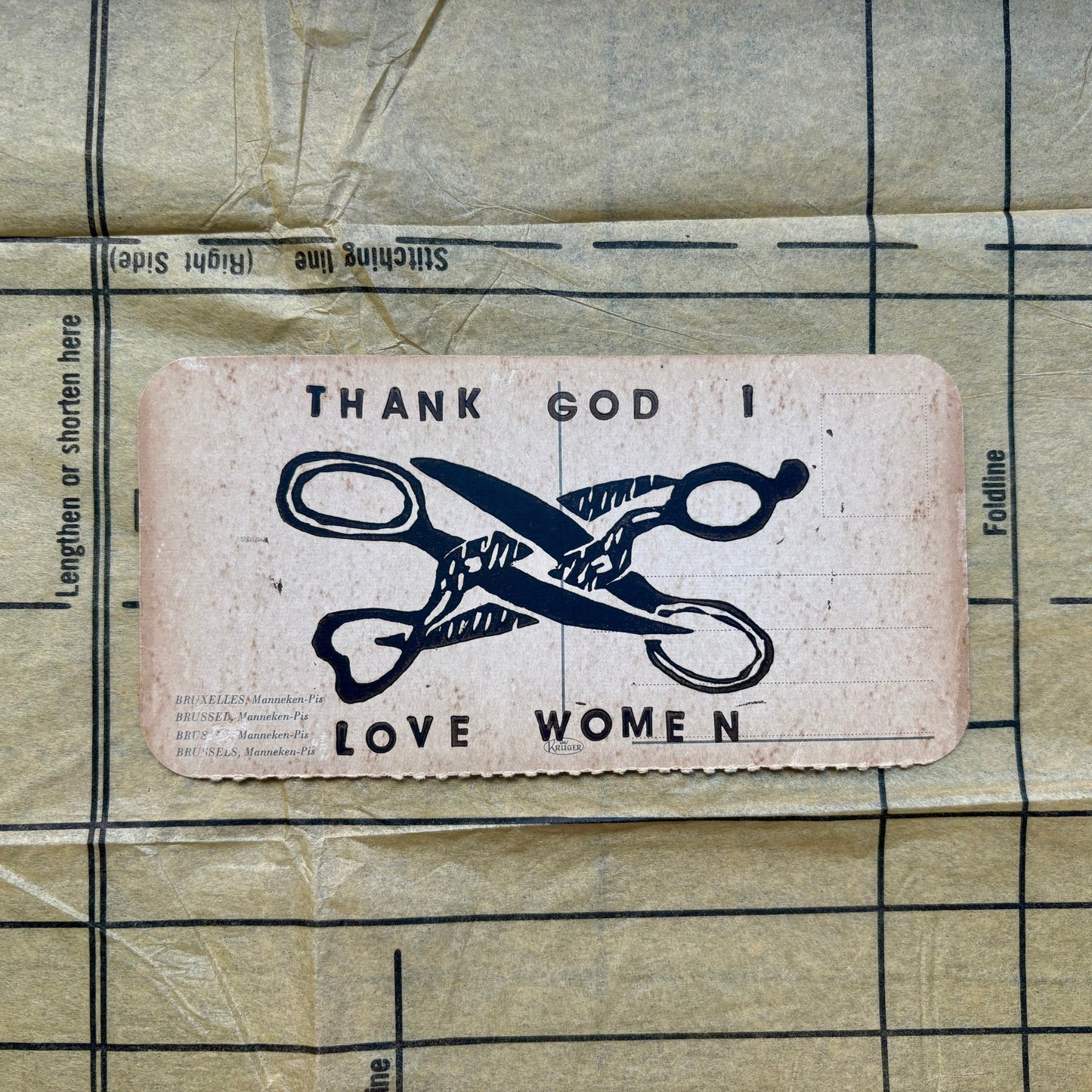 VINTAGE POSTCARD LINO PRINT | I Love Women - Pulp & Thread