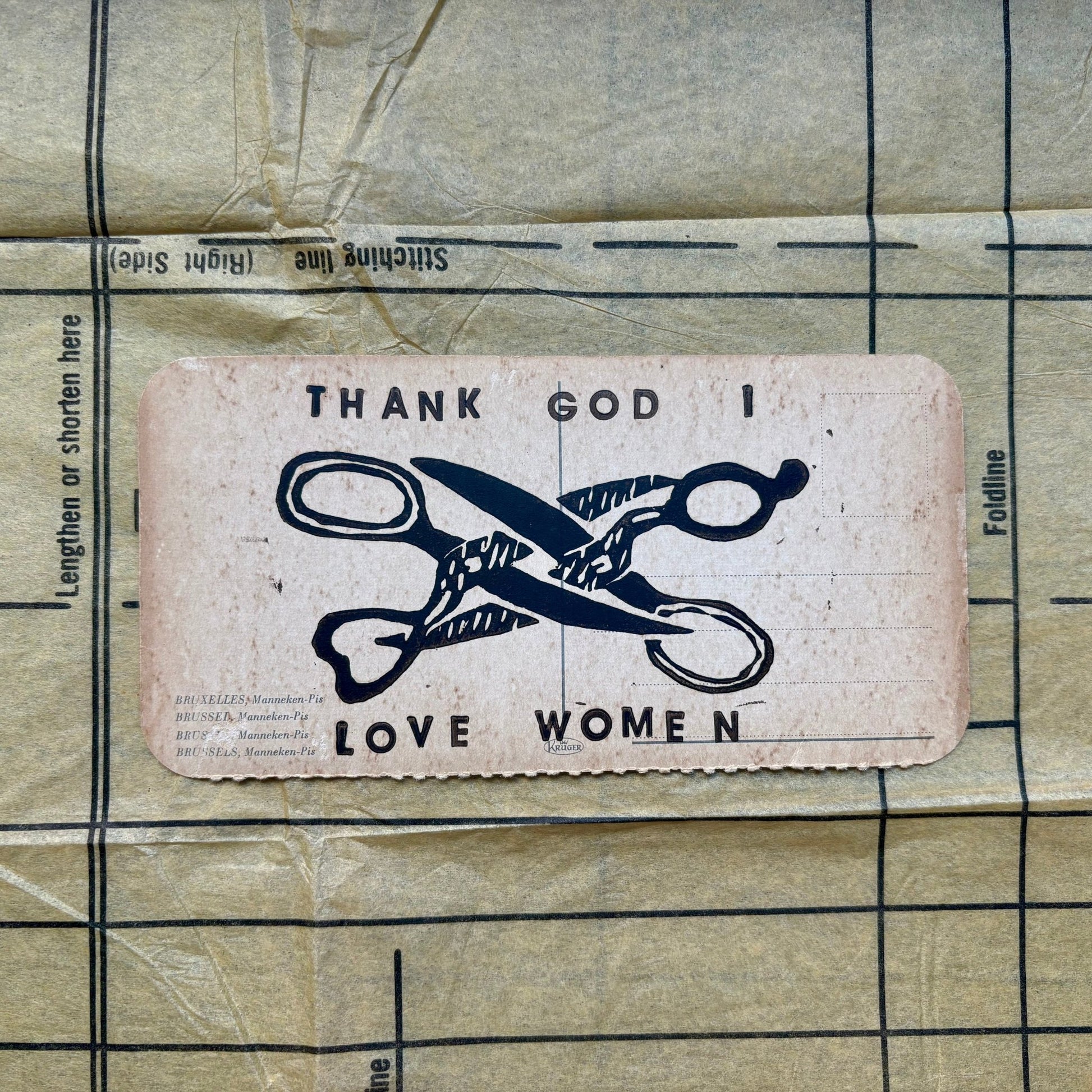 VINTAGE POSTCARD LINO PRINT | I Love Women - Pulp & Thread