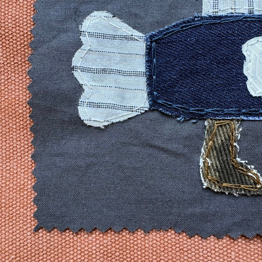 TEXTILE PATCH - Fabric + Stitching | Travelling Fish - Pulp & Thread