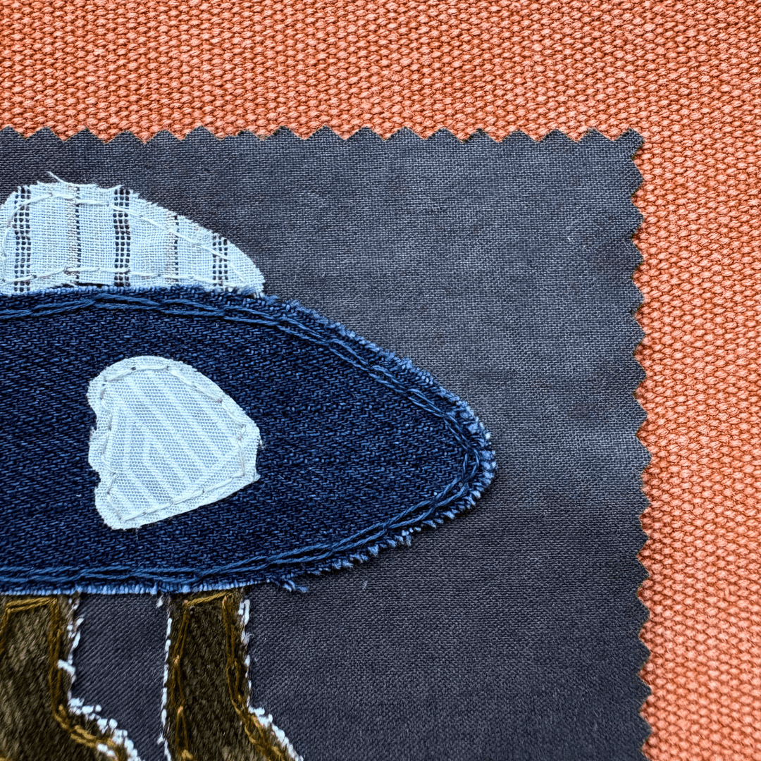 TEXTILE PATCH - Fabric + Stitching | Travelling Fish - Pulp & Thread