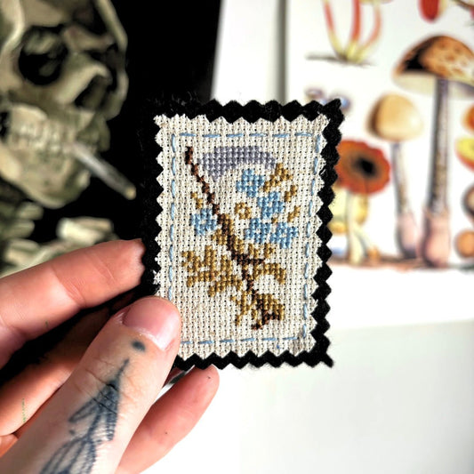 TEXTILE PATCH - Fabric + Cross Stitch | Midsummer Scythe - Pulp & Thread