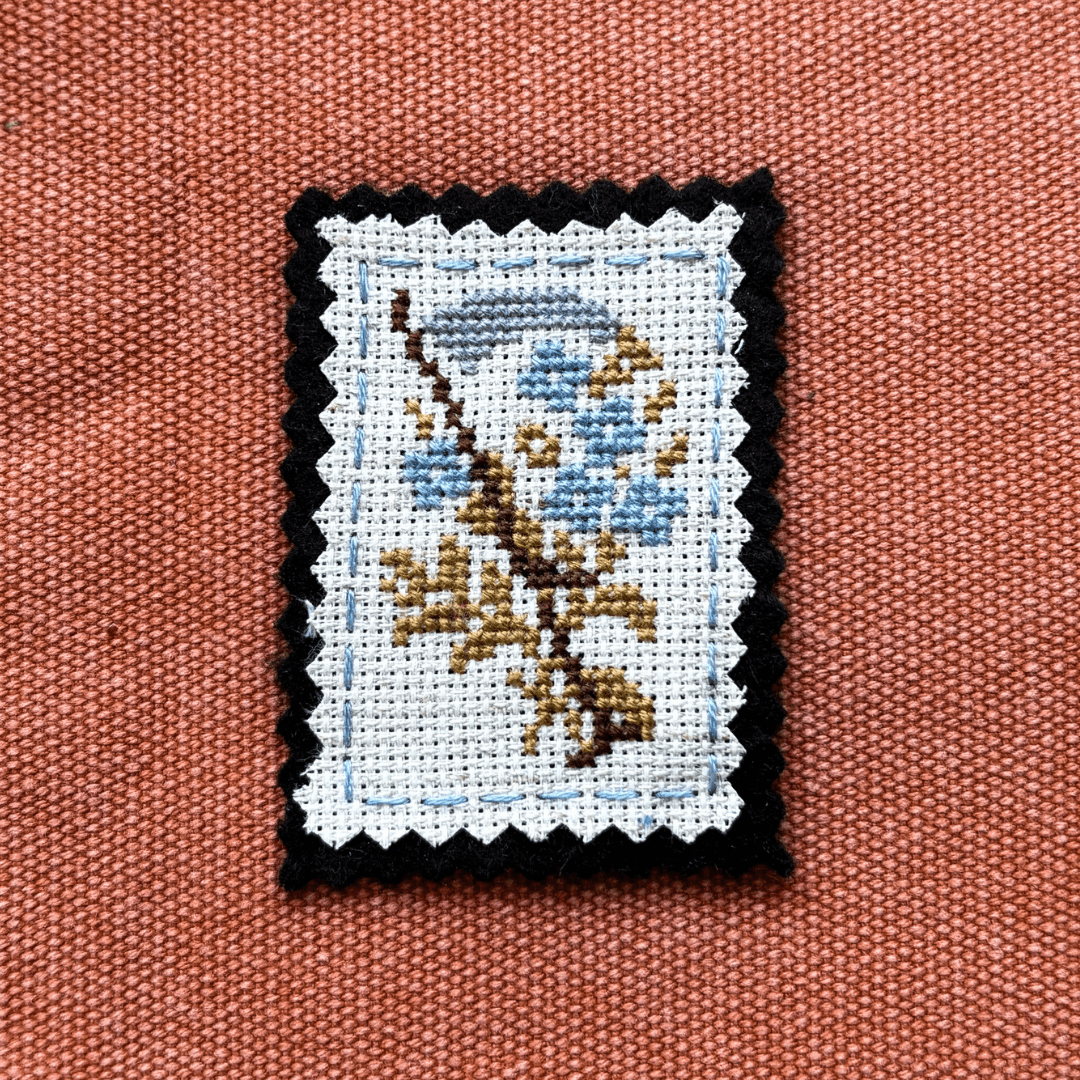 TEXTILE PATCH - Fabric + Cross Stitch | Midsummer Scythe - Pulp & Thread