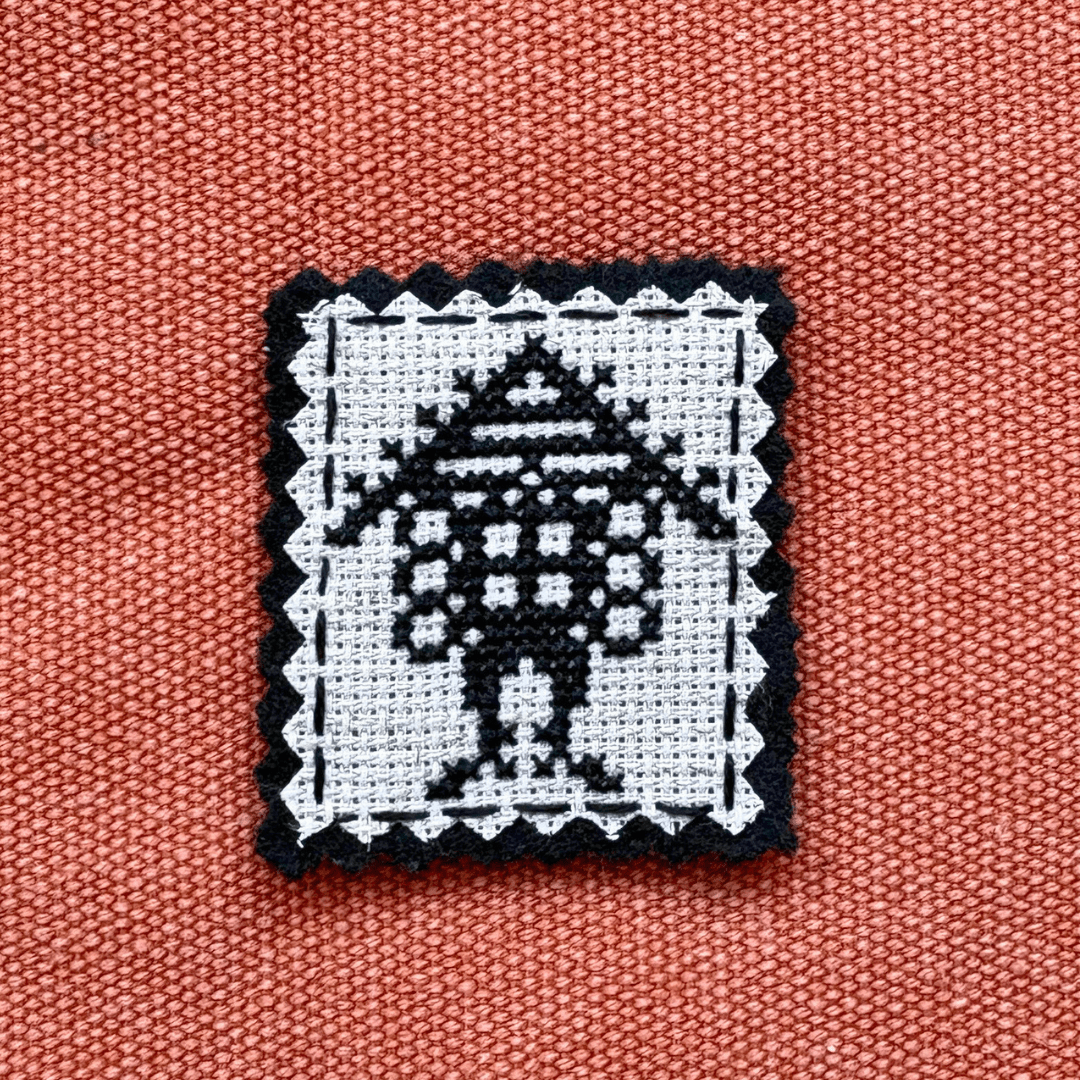 TEXTILE PATCH - Fabric + Cross Stitch | Baba Yaga Mini - Pulp & Thread